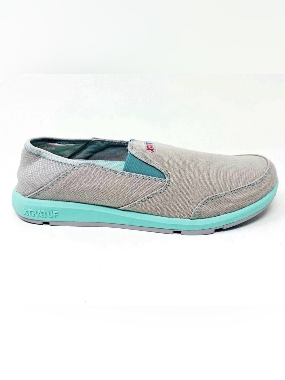 XtraTuf Yellowtail Grey Seafoam Slip Resistant Womens Canvas Slip On Shoe 10 M